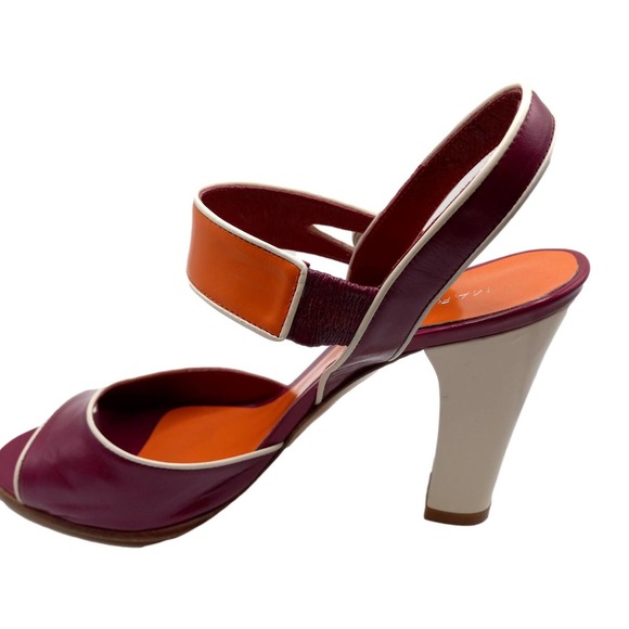Marc Jacobs Magenta Pink Orange White Piping Heeled Sandal European 36.5… - Picture 8 of 14